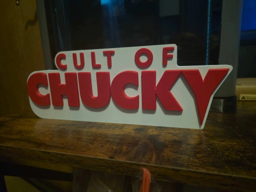 Large 12" Cult of Horror Sign - Scary Doll Ready to Ship 37.99 3dCurioPrints 3dcurioprints.com 442075180565_3A9C