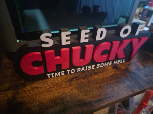 12" Chucky Seed of Chucky 3D Printed Horror Sign Prop 37.99 3dCurioPrints 3dcurioprints.com 442076801926_247B