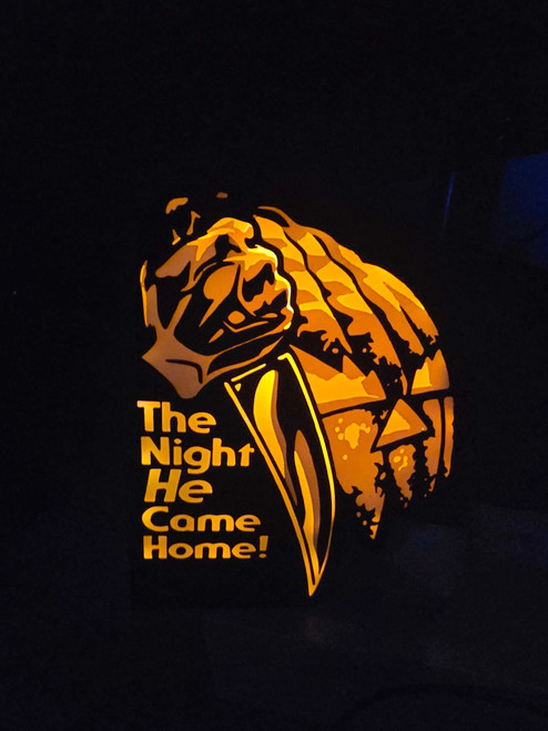 Halloween Michael Myers LED Lightbox Print With White Backdrop For Bold Jack O Lantern Horror Decor 69.99 3dCurioPrints 3dcurioprints.com 442423353017_03D6