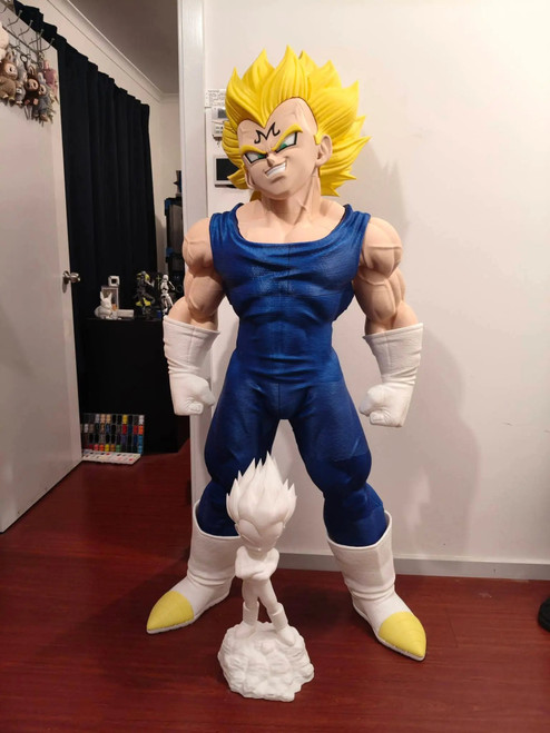 Life-Size 5ft 1:1 Majin Vegeta Bust Statue 5 Ft Display 5999.99 3dCurioPrints 3dcurioprints.com 441519953347_481F
