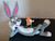 10" tall with ears Bugs Bunny laying down 11,12 long 6 walls