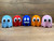 (1) Fantome Pacman 10" tall maxed out bed read description /orange, pink, light blue, red,