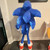 Life-Size Blue Hedgehog Figure 36" Tall Statue Display
