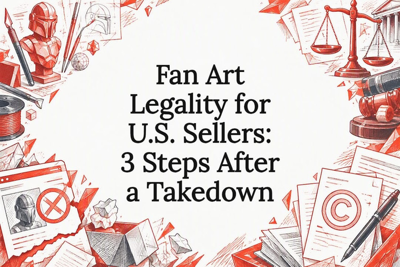Fan Art Legality for U.S. Sellers: 3 Steps After a Takedown