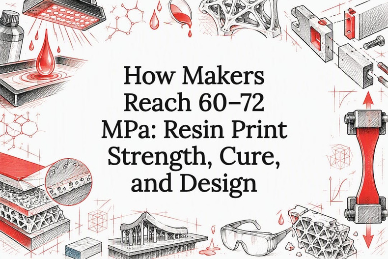 How Makers Reach 60–72 MPa: Resin Print Strength, Cure, and Design