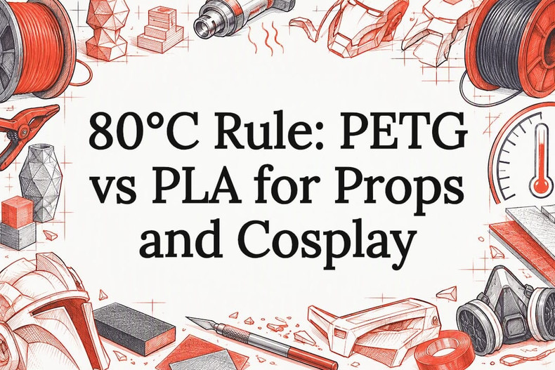 80°C Rule: PETG vs PLA for Props and Cosplay