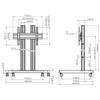 Vogels TDxx64 600x400 Fitment Double Pole Mobile Trolley (65" plus)