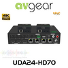 AVGear UDA24-HD70 2x4 4K HDMI 2.0 Switcher Kit with 4 Receivers (70m)