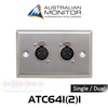 Australian Monitor Single / Dual Socket XLR Female Wallplate