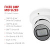 IC Realtime 4K 8MP Starlight 2.8mm Lens Outdoor Mid Size PoE Dome Network Camera