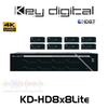 Key Digital KD-HD8x8Lite 8x8 4K HDMI HDBaseT Matrix Switcher with 8 Receivers