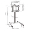 Quantum Sphere 55"-75" Heavy Duty Height Adjustable Mobile AV Trolley With Counterbalanced Design (60kg Max)