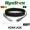 WyreStorm 24Gbps 4K60 HDR 4:4:4 Active Optical HDMI Cable with Detachable RX Head (15-50m)