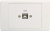 Dynalink USB-B Wallplate With USB-A Plug Flylead