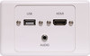 Dynalink USB-A, 3.5mm Audio & HDMI Wallplate With Flylead