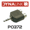 Dynalink 2 RCA Female to 3.5mm Stereo Plug Adapter