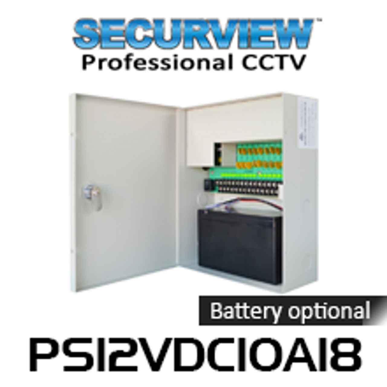 SecurView 12VDC 10A 18-Ch CCTV Surveillance Power Supply