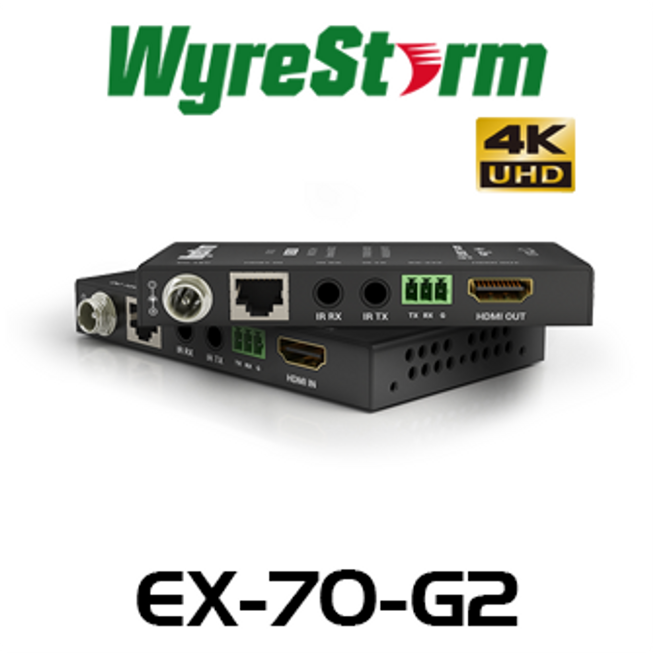 WyreStorm 4K UHD HDBaseT HDMI Extender Set with 2-Way PoH & IR - Up to 35m