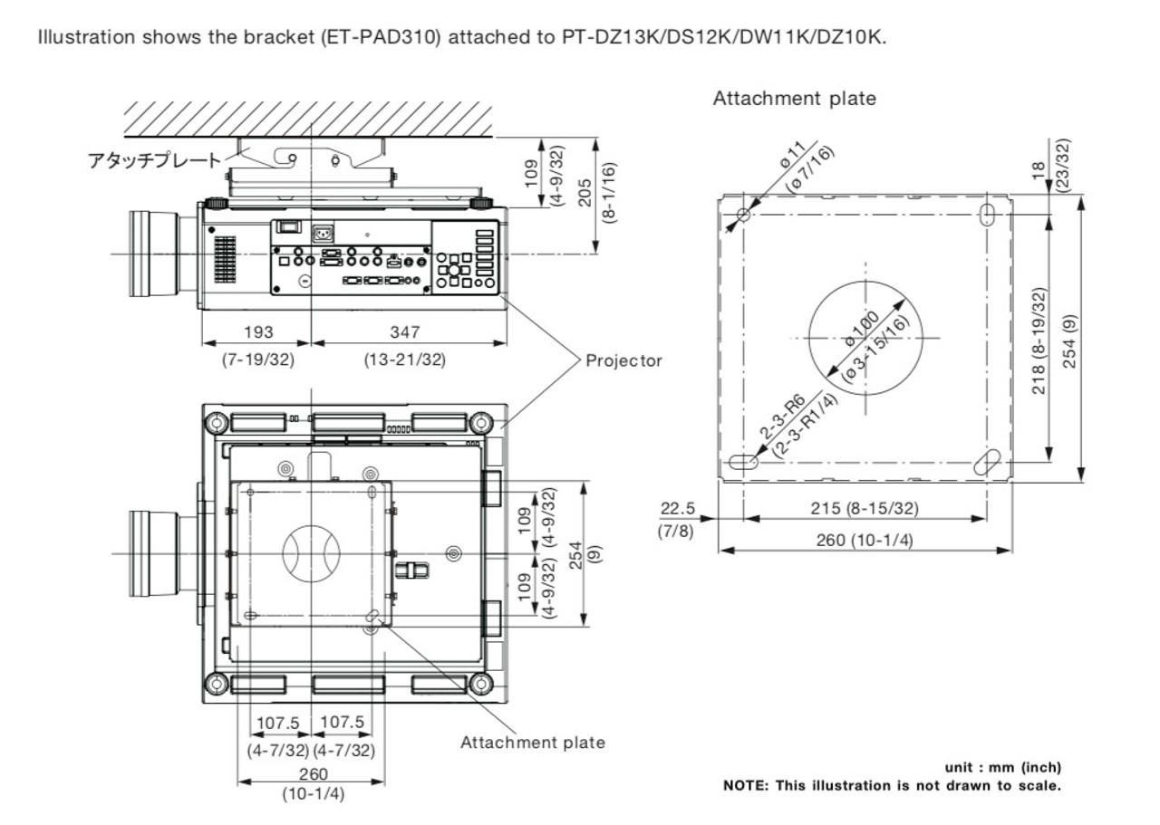 Panasonic ET-PKD120S Low Ceiling Projector Mount