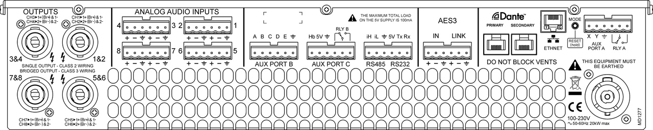 Linea Research 88C Series 8-Channel Installation Amplifier with DSP