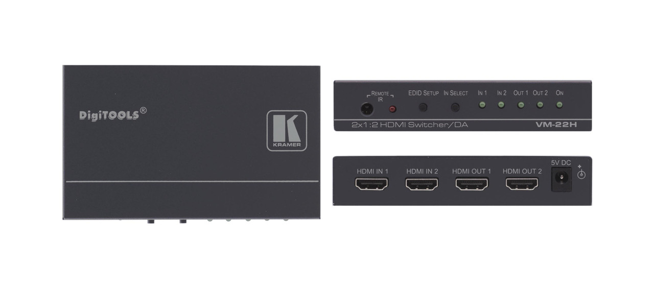 Kramer VM-22H 2x1:2 HDMI Switchable Distribution Amplifier