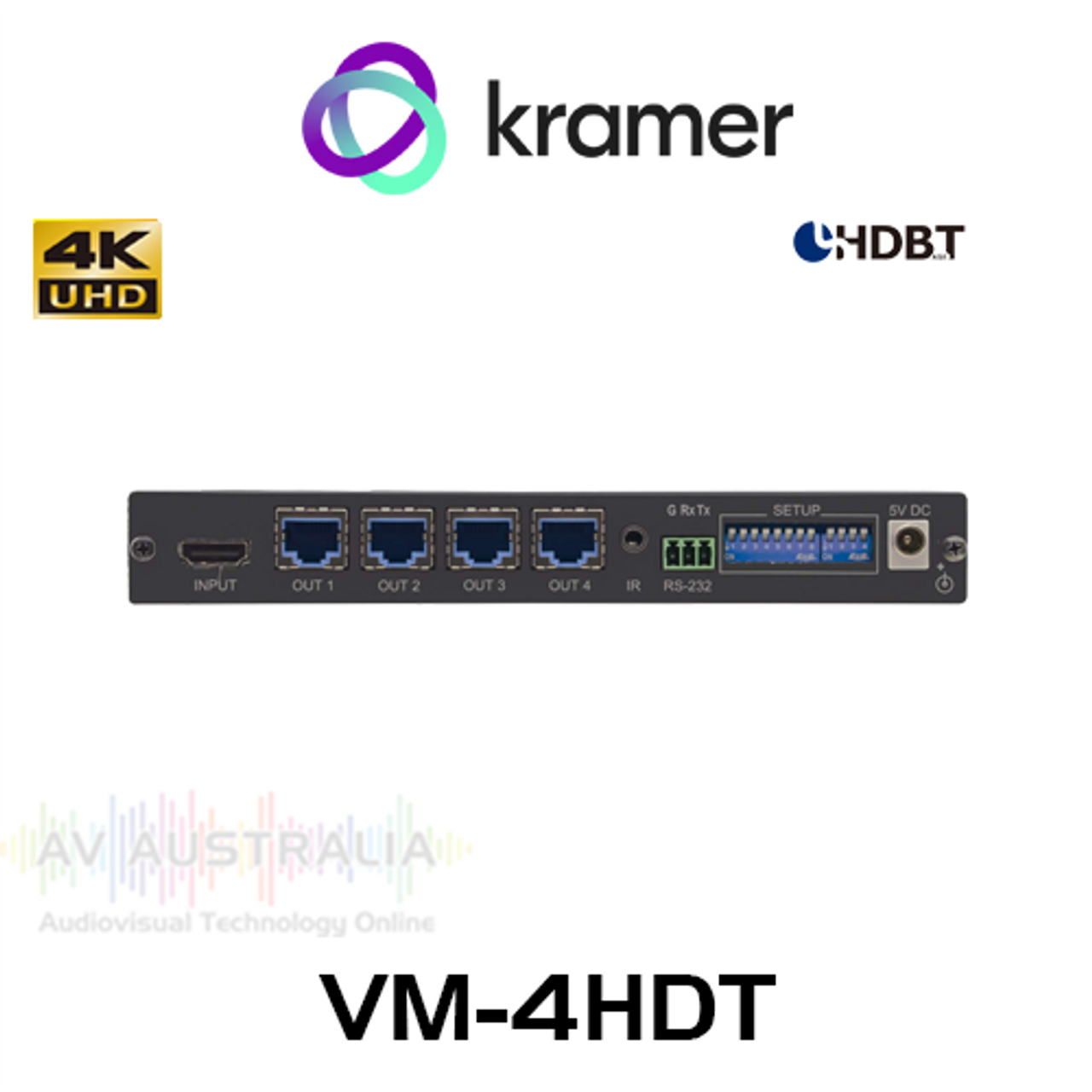 Kramer VM-4HDT 1:4 4K60 HDMI To HDBaseT Distribution Amplifier (40m)