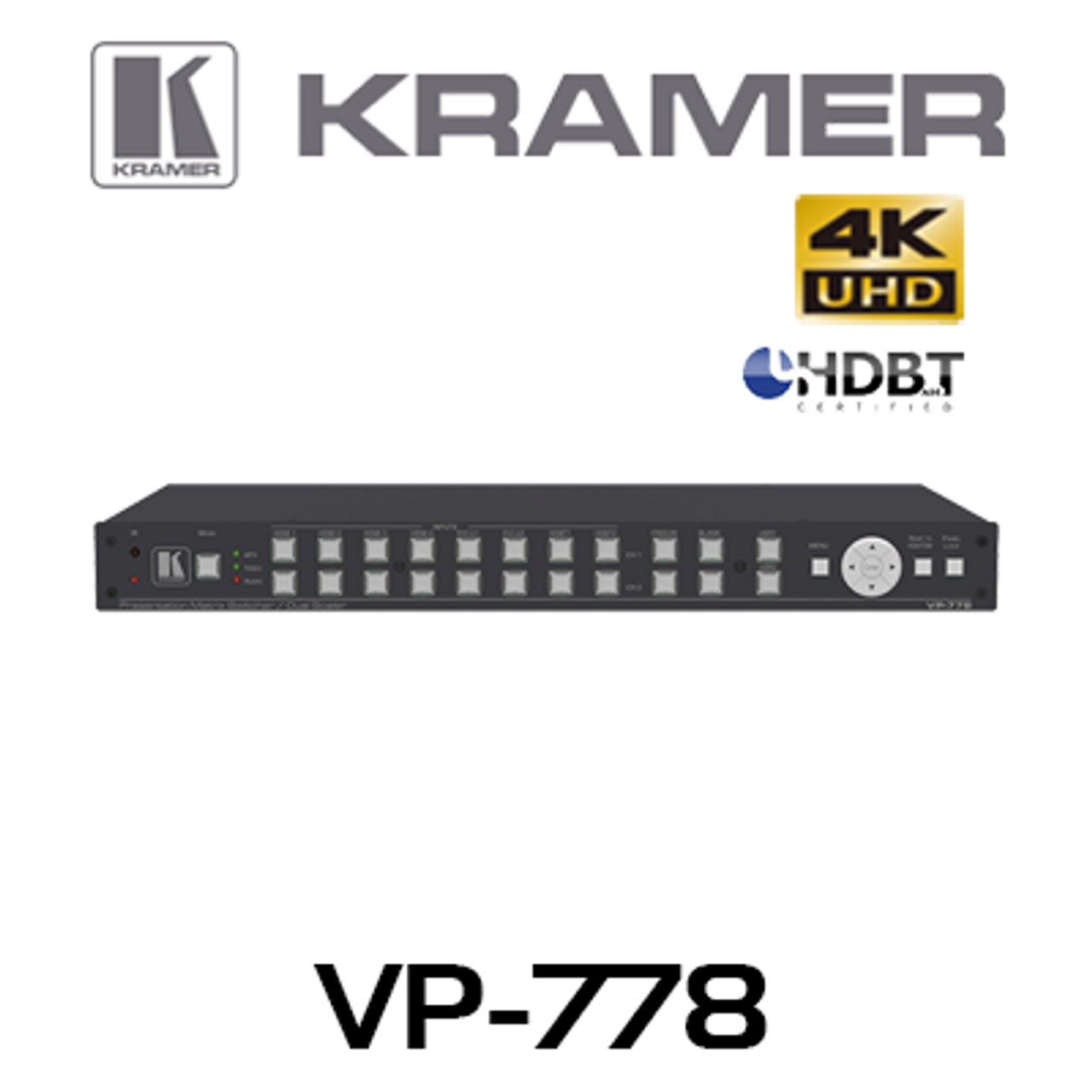 Kramer VP-778 8-Input Presentation Matrix Scaler / Switcher (HDMI, DVI, HDBaseT)