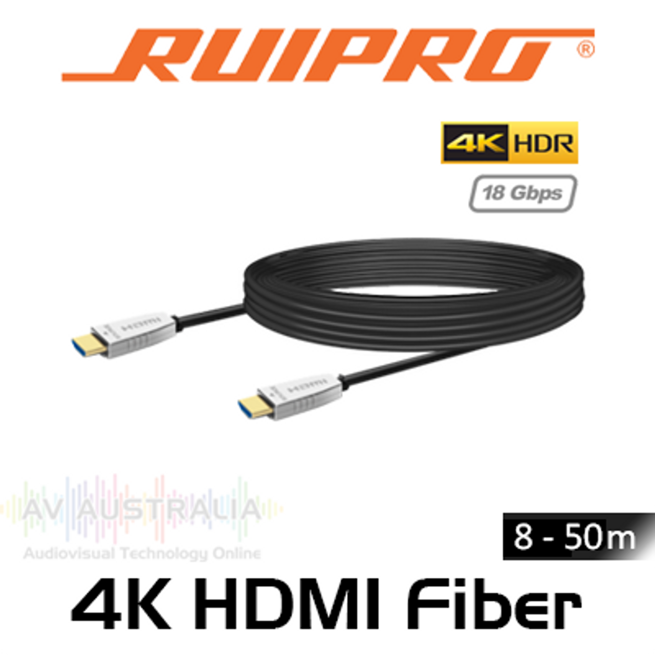 Ruipro 4K 60Hz 18.2Gbps HDMI Fibre Optic Cable (8- 50m)