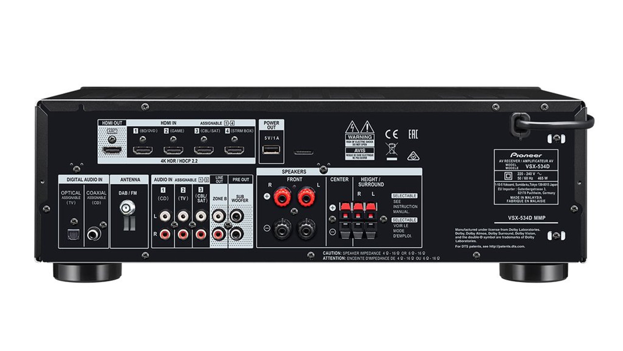 Pioneer VSX-534 5.1-Ch Dolby Atmos AV Receiver