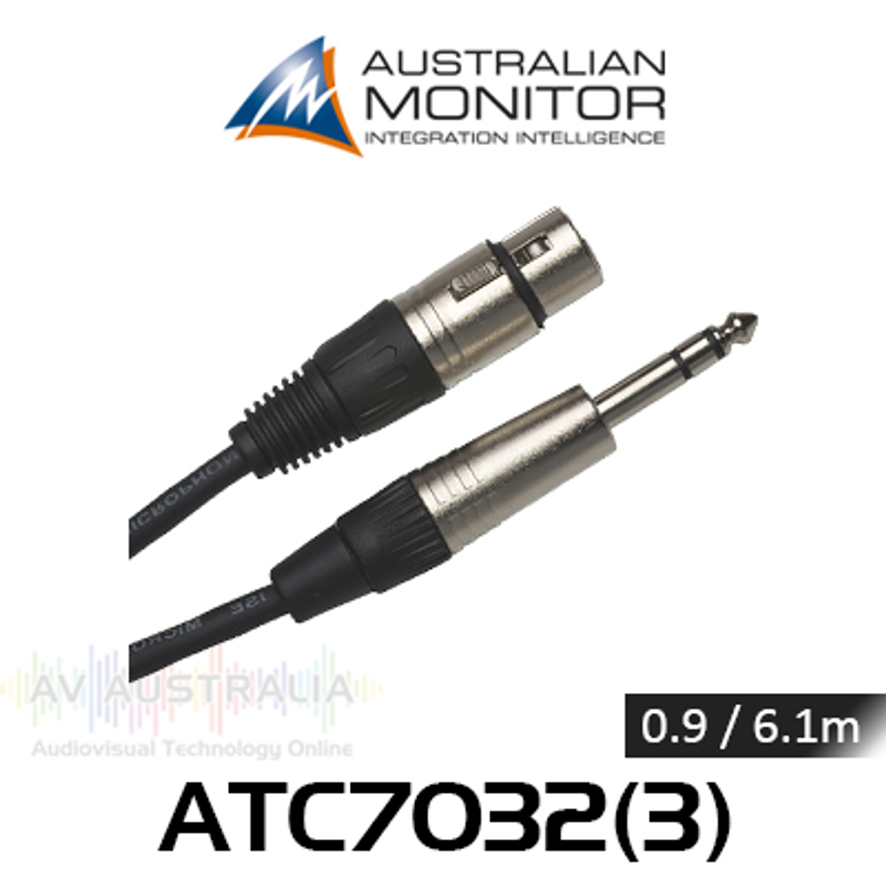 Australian Monitor 6.35mm TRS Jack to XLR-3F Signal Lead (0.9 / 6m)