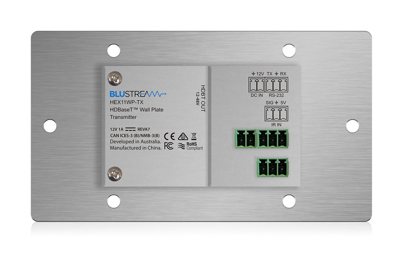 BluStream HEX11WP-TX 4K HDMI HDBaseT Transmitter Wallplate (40m)