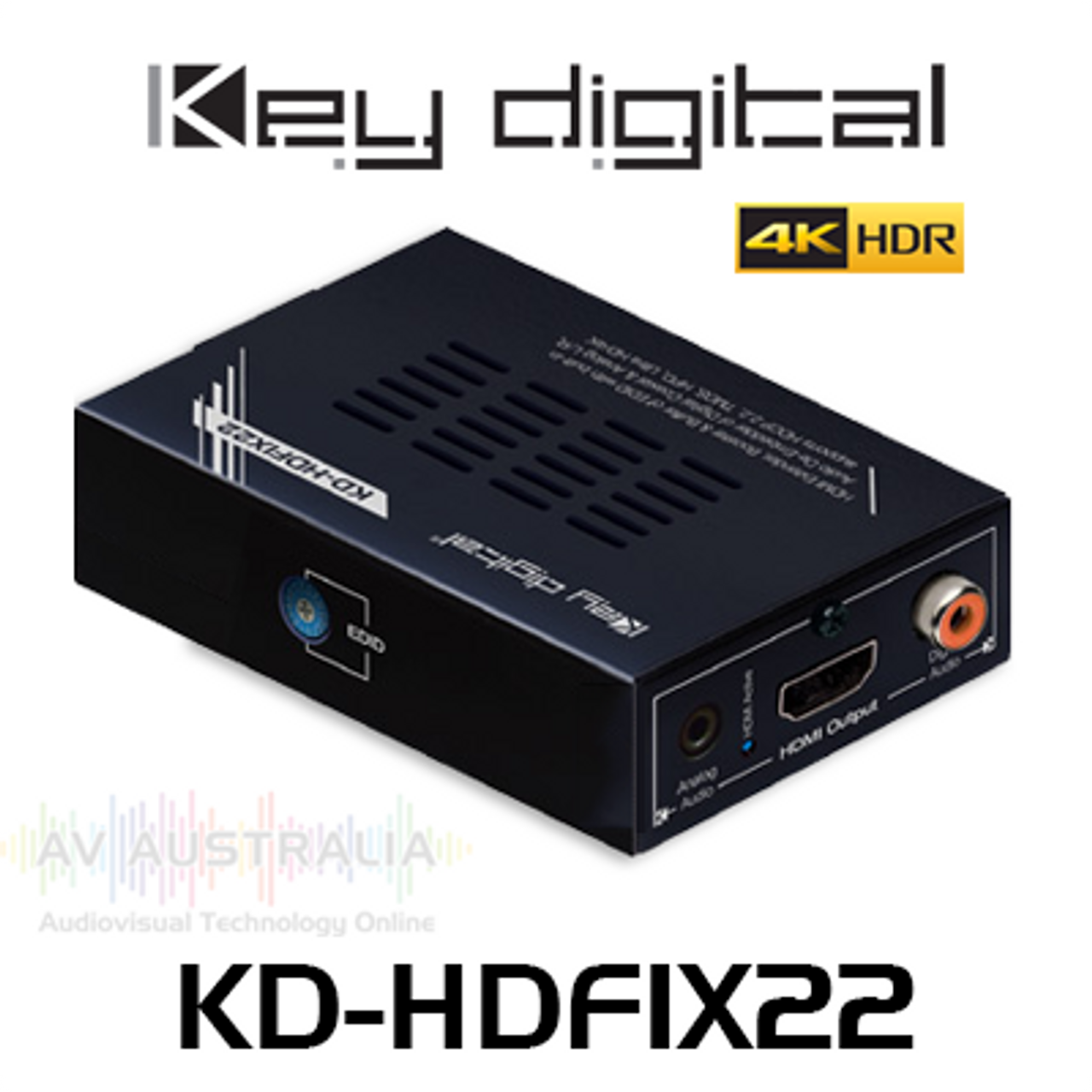 Key Digital KD-HDFIX22 4K HDR10 HDMI Extender, TMDS, Hot Plug Control, Audio De-Embedding (46m)