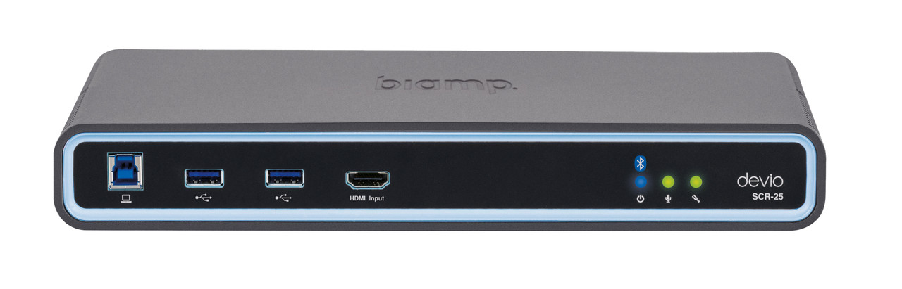 Biamp Devio SCR-25 4K Conferencing Hub With Low-Profile Ceiling / Tabletop Microphone