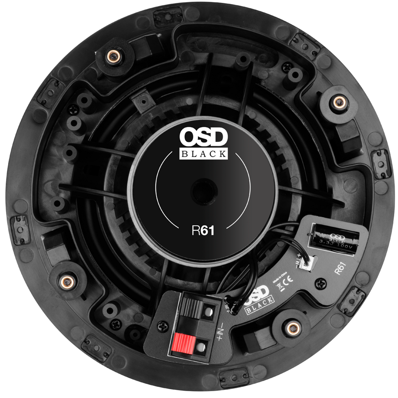 OSD Black R61 6.5" Acoustic In-Ceiling Speakers (Pair)