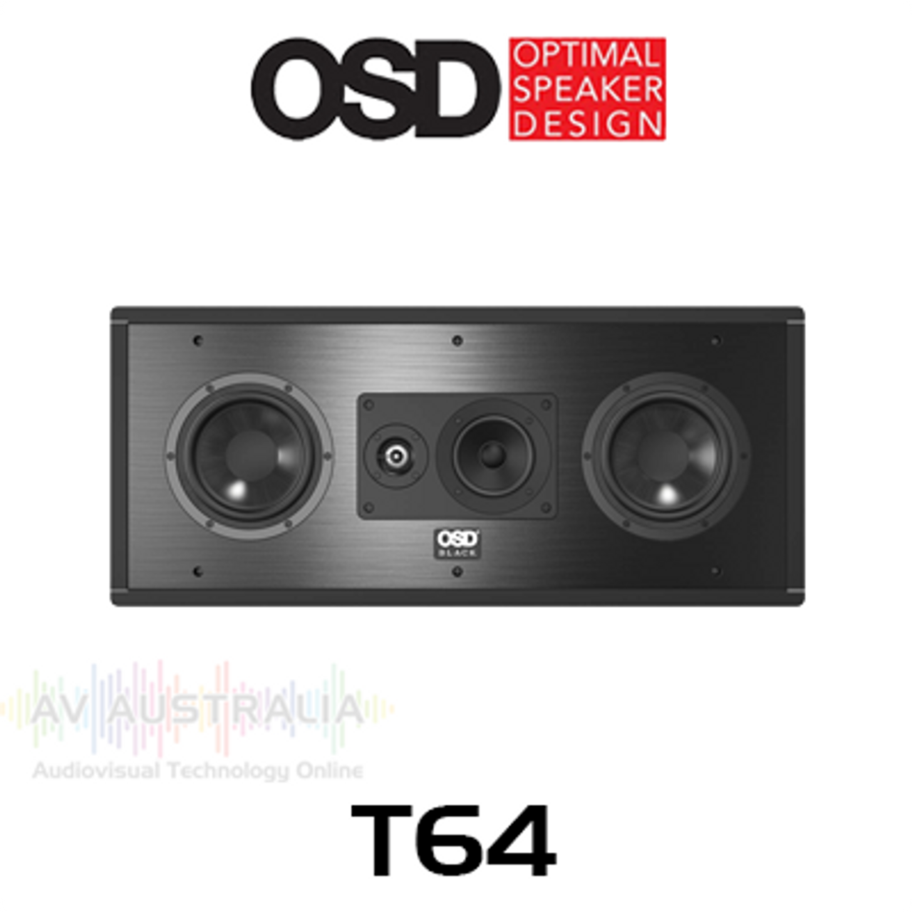 OSD Black T64 Dual 6.25" Graphite 3-Way In-Wall LCR Speaker (Each)