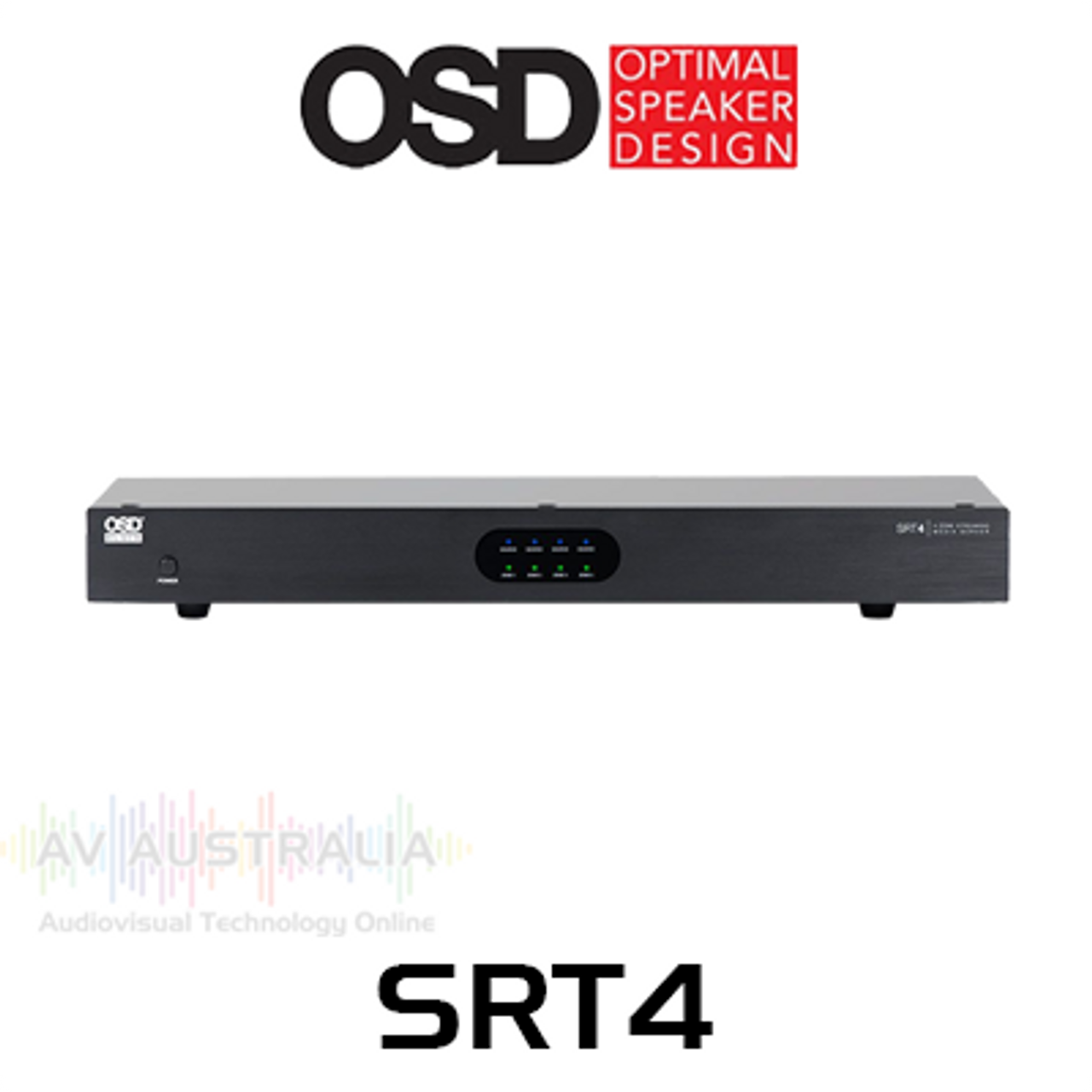 OSD Black SRT4 4-Zone Wireless Preamp Streaming Media Server