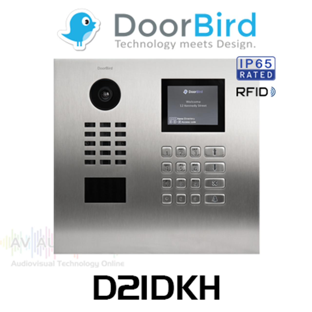 DoorBird D21DKH IP Intercom HD Video Flush Mount Door Station with Keypad & Display