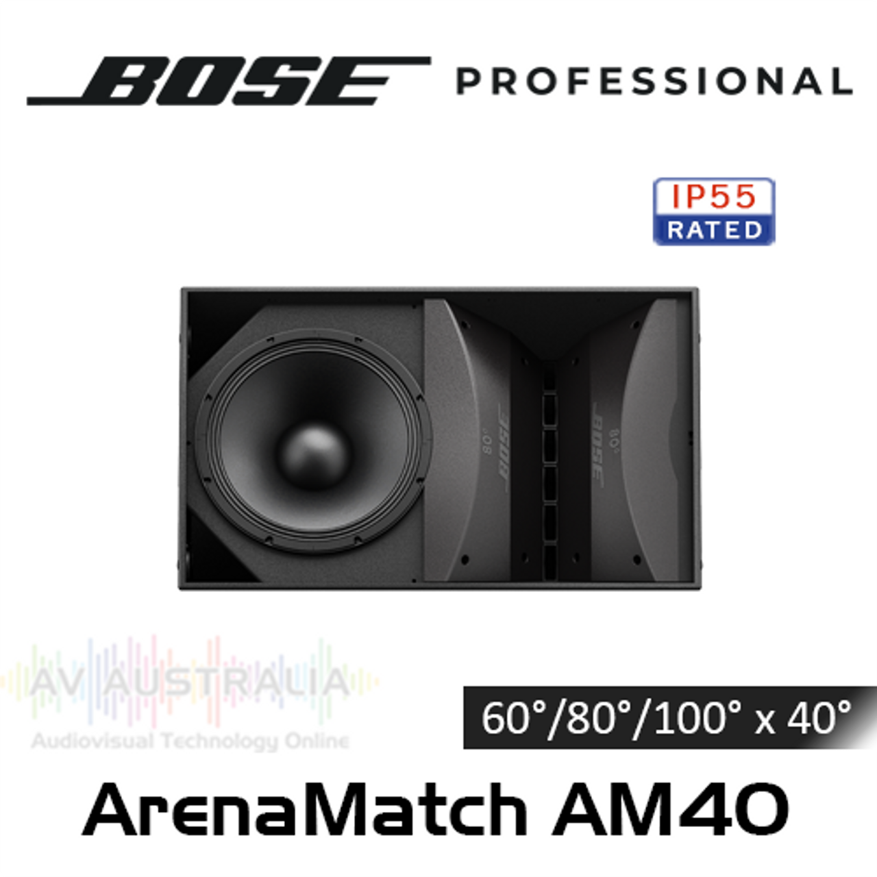 Bose Pro ArenaMatch AM40 14" DeltaQ 40° IP55 70/100V Array Outdoor Loudspeaker (Each)