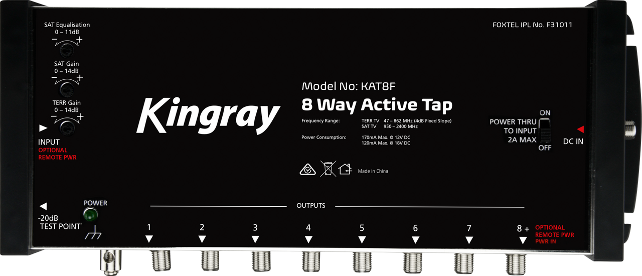 Kingray KATxxF 8/16/24/32-Way Active Tap (47-2400MHz)