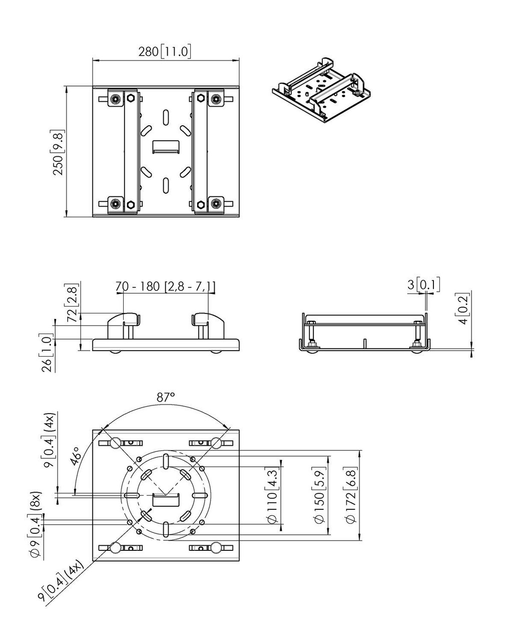 Vogels Connect-It H-Beam / Girder Clamp (70-180, 150-300mm)