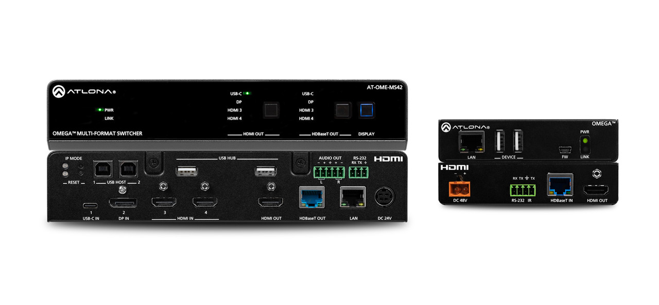 Atlona Omega 4x2 Matrix Switcher with 4K HDMI, DP & USB-C