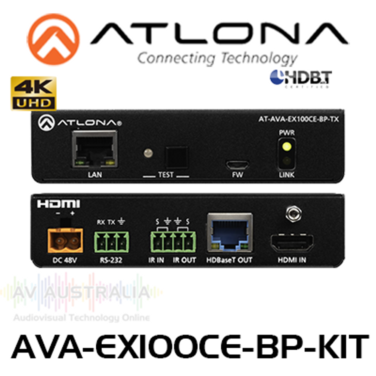 Atlona Avance 4K HDMI Extender Kit with Ethernet, Control & Bidirectional Remote Power (100m)