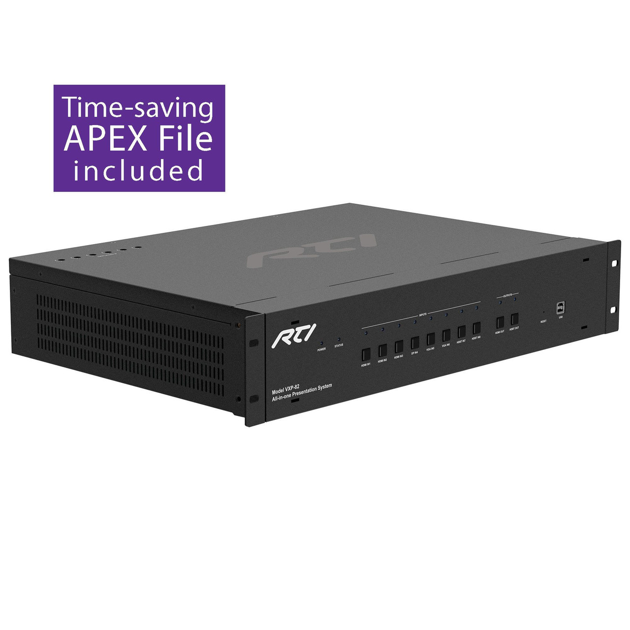 RTI VXP-82 8x2 4K All-In-One Control Processor & AV Presentation Switcher (100m)