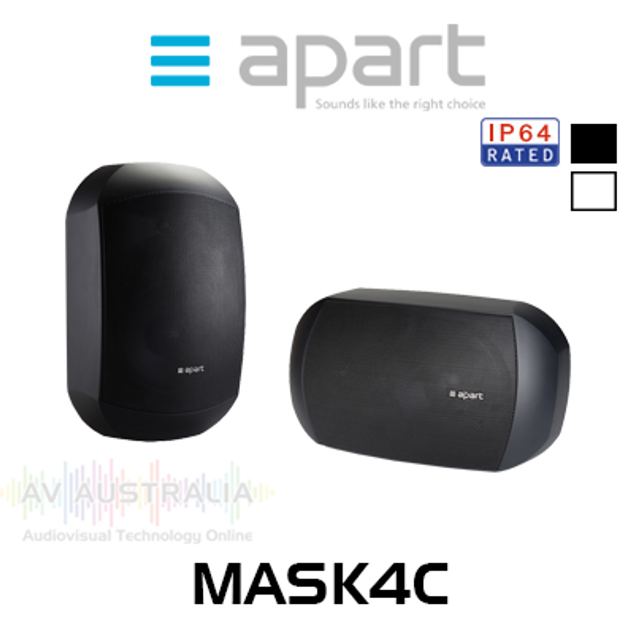 Apart MASK4C 4.25" 8 ohm Loudspeaker With Clickmount System (Pair)