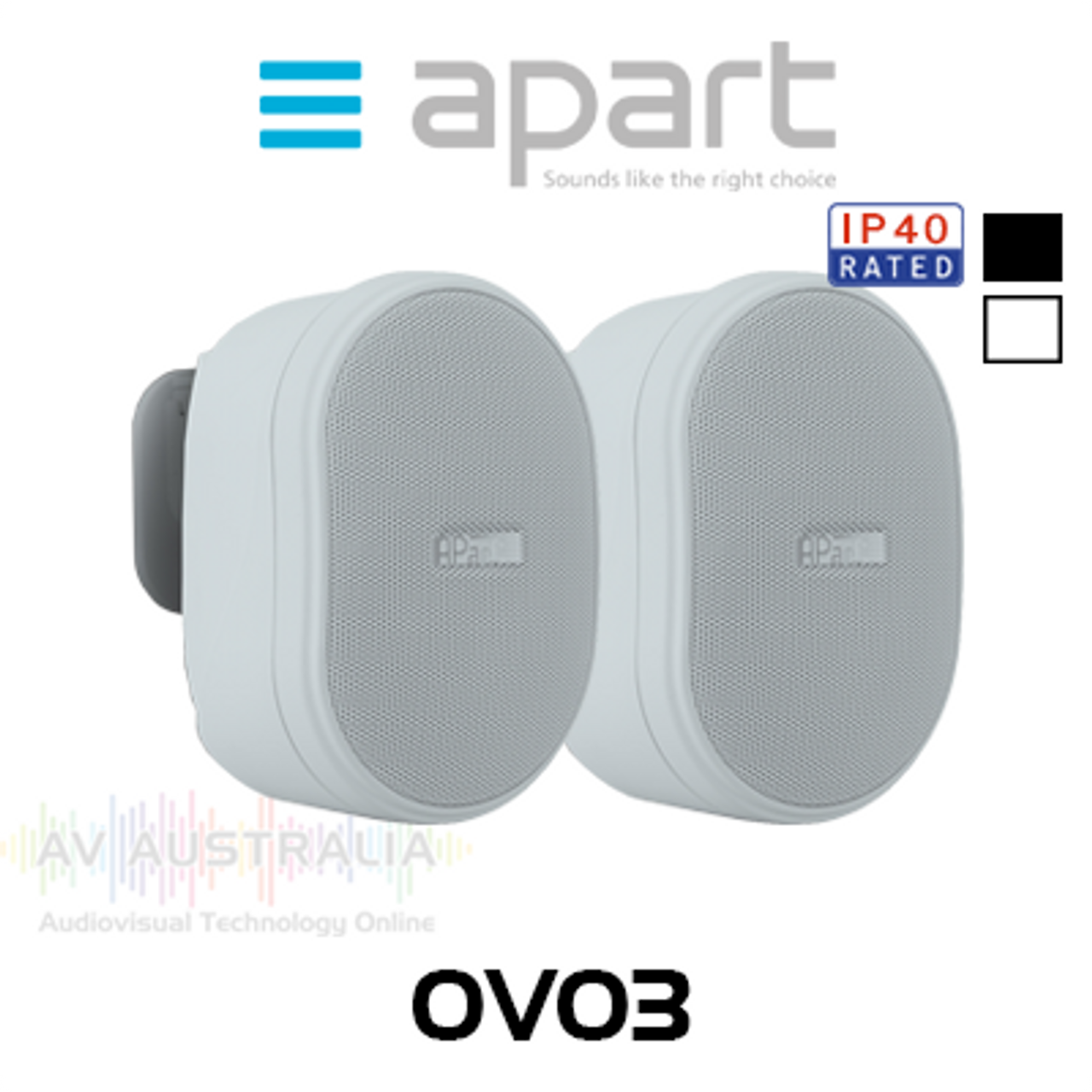 Apart OVO3 3" 8 ohm IP40 Small Design Loudspeakers (Pair)