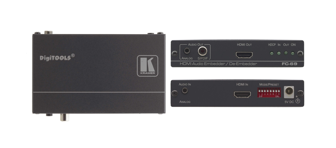 Kramer FC-69 4K60 4:2:0 HDMI Audio Embedder / De-Embedder