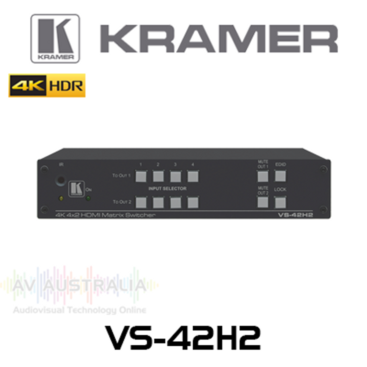Kramer VS-42H2 4x2 4K60 4:4:4 HDR HDCP 2.2 HDMI Matrix Switcher