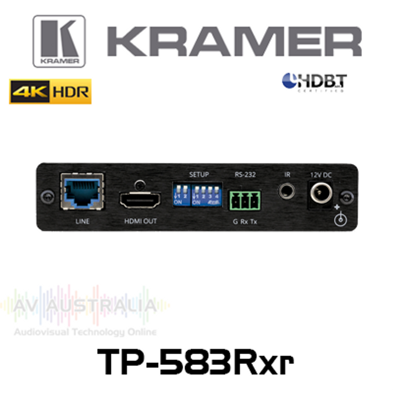 Kramer TP-583RXR 4K60 HDR HDMI Over HDBaseT Receiver With RS-232 & IR (100m)