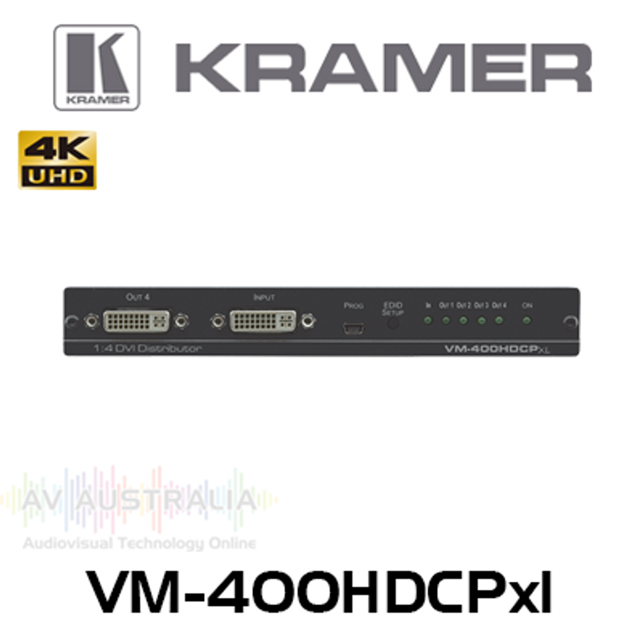 Kramer VM-400HDCPxl 1:4 4K60 4:2:0 DVI Distribution Amplifier