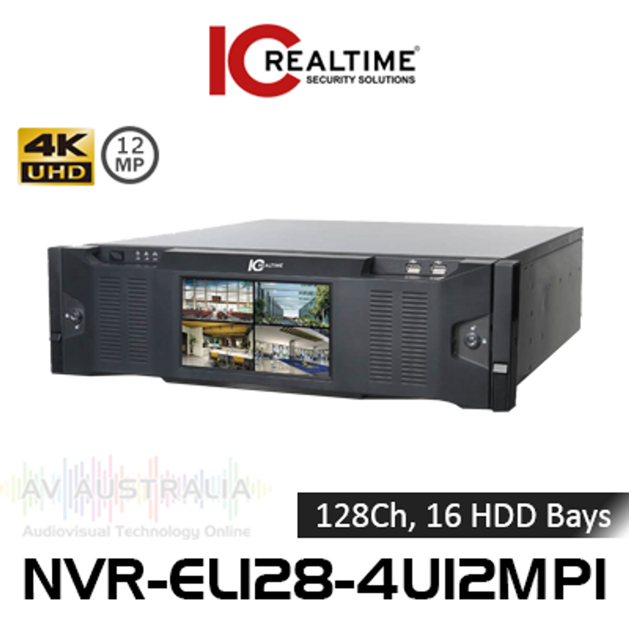 IC Realtime 4K 128-Ch 12MP H.265 NVR With Redundant Power Supply